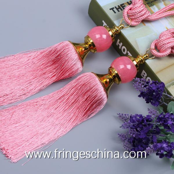 Quality Delicate custom long tassel fringe trimming for curtain attractive tieback hanging ball wholesale