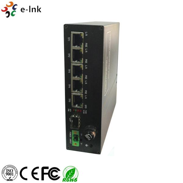 Quality 5-port 10/100/1000BASE-T (4-port PoE+) + 1-port 1000BASE-FX SFP Industrial Solar Power PoE Switch with 12VDC power input wholesale