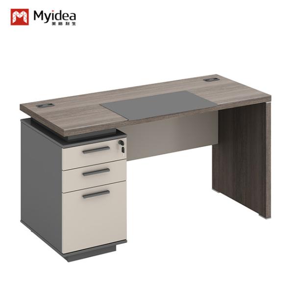 Modern Single-Person Wood Study Desk Support customization With Storage Drawers