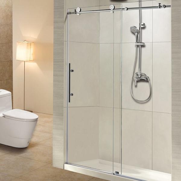 Quality Custom Sliding Tempered Glass Shower Screen Stainless Steel Hanging One Shaped wholesale