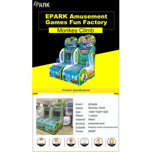 Climbing Monkey Coin Operated Arcade Game Machine for Kids 1 Year Warranty