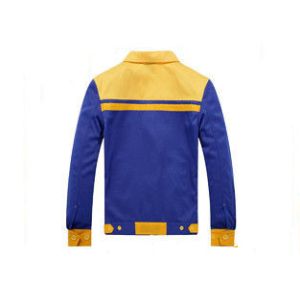 Formal Blue And Yellow Work Jackets Durable With Hit Color Pocket Design