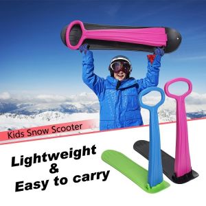 10'' Board Width Kids Plastic Folding Snow Scooter Kick-Scooter Sledge for