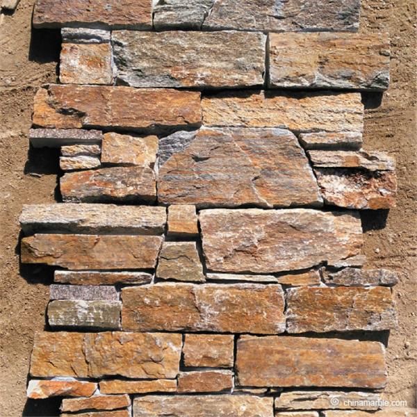 Natural stone Cement Backed Ledgestone Panel / Stone Cladding Panels Wear