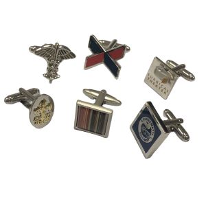 Men Stainless Steel Cuff Link Brushed Blank Stamping Beveled Edge Square
