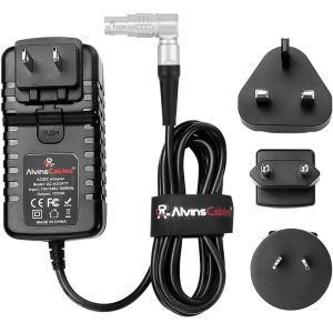 Alvin's RED DSMC3 Rotatable 6-Pin AC Adapter 12V 3A w/ Global Plugs