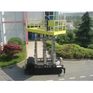 Six Mast 12m Self Propelled Aerial Lift 400kg Capacity With Big Platform