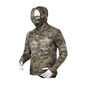 China Tactical Elastic Camouflage Hooded Sweatshirts Zip Up Cardigan For Men And Women on sale