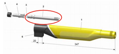 1008641 White Complete Powder Tube For GA03 Powder Coating Gun