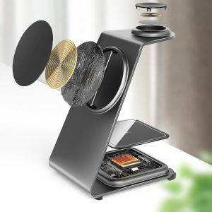 Wireless Aluminum Alloy Charging Stand 15W PD/QC Compatible with iPhone/Samsung