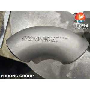 ASTM A815 S31803 Duplex Steel Buttwelded 90Deg Elbow Pipe Fitting B16.9