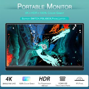 15.6 Inch Type-c Usb Portable Monitor PC 4k LCD Monitor Screen For Ps5