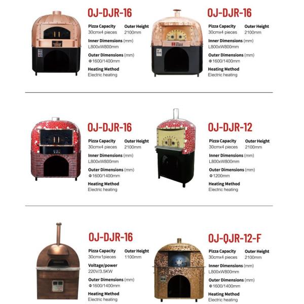 Round Italy Pizza Oven Electric Gas 500℃ High Temperature