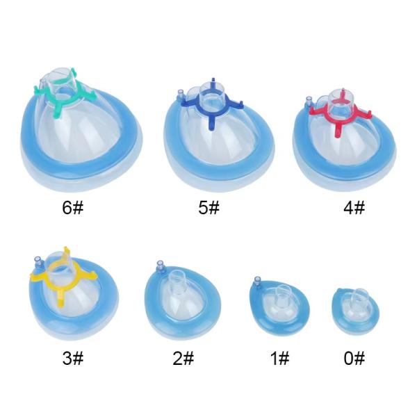 Disposable Oxygen Breathing Mask Medical Silicone PVC Anesthesia Mask Without Inflation Valve