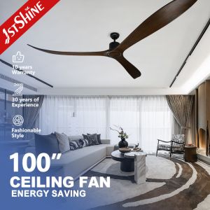 Cheap 100 Inch Big Ceiling Fan With Remote Control 3 Solid Wood Blade DC Motor for sale