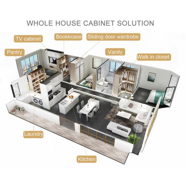 Self Assemble Wood Kitchen Furniture Waterproof Cupboard with Faucet Accessories