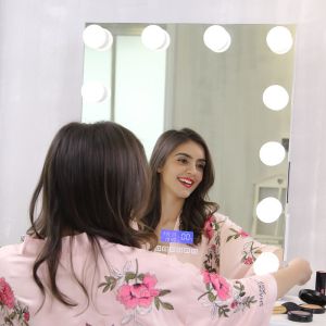 Full mirror multi-function Bluetooth screen makeup mirror LED bulb mirror