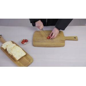 China Organic Bamboo Acacia Wood Cutting Board With Handle on sale