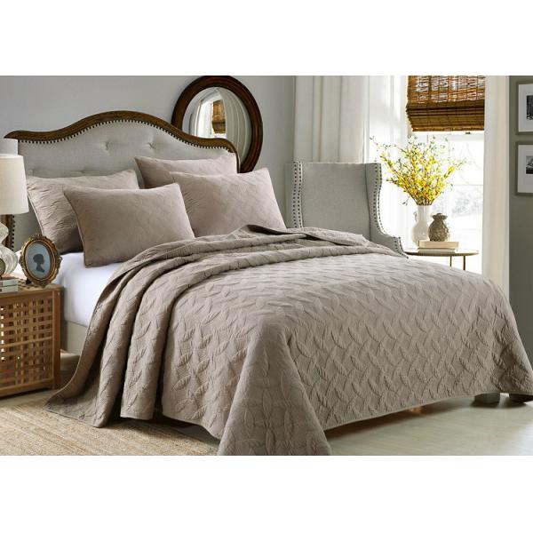 Quality Cotton Embroidered Dye Full Size Quilts And Shams 3 Pcs Color Customized wholesale