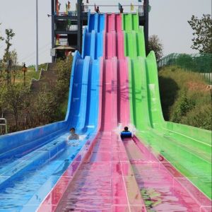 Multi - Lanes Rainbow Custom Water Slides For Aqua Park Fiberglass Material