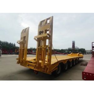 Heavy Mechanical Suspension 3 Axles 20FT 40FT Gooseneck Frame Low Flat Lowbed