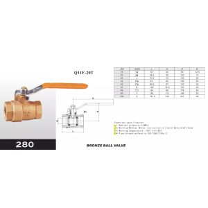 Durable Aluminium Bronze Ball Valve Dn25 Manual Bronze Globe Valve
