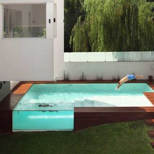 20Ft Portable Prefab Container Family Pool with Lucite Acrylic and Density 1.2g