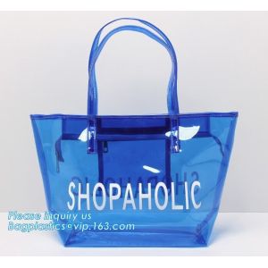 Eco friendly PVC zipper bag/pvc clear bag/PVC handle bag, Clear PVC handle bag,