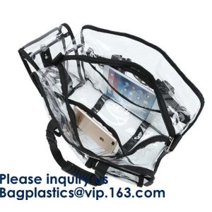 Professional Clear Makeup Cosmetic Bag PVC Carry Bag With 7 Extra Magnet Pockets