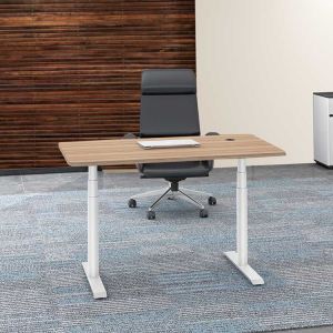 Melamine Height Adjustable Standing Desk Wooden With PVC Edging