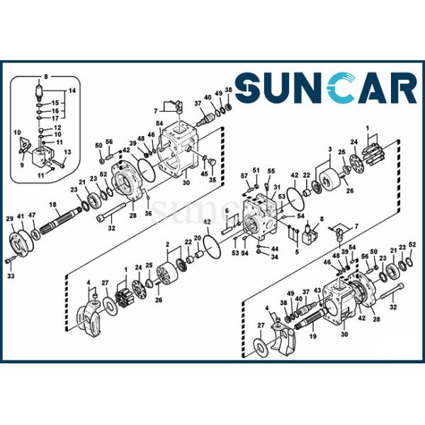 EC250D SUNCARVO.L.VO 14604627 Hydraulic Pump Repair Sealing Kit Excavator EC240C Pump Seal Kit