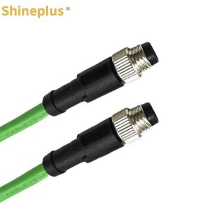 M8 To RJ45 Servo Coding Ethernet Industrial Towchain Network Cable Type D 4-Core