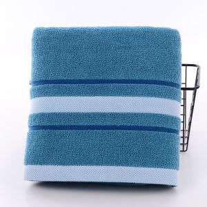 Embroidered Logo Face Towel with Wide Satin Border and Pure Cotton Material