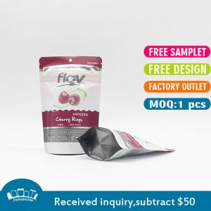 Plastic Stand Up Smell Proof ziplockk Pouches Gravure Printing Soft Touch Film