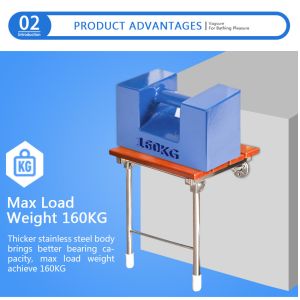 Floor Mounted Fold Up Shower Bench , Anti Rust Bathroom Foldable Shower Seat