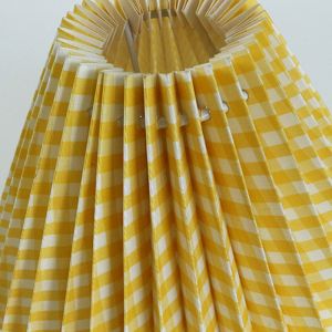 3 Way Gimbal Yellow Pleated Lampshade
