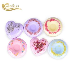 Rich Bubble Relaxing Heart Custom Bath Bombs One Year Shelf Life Custom Color