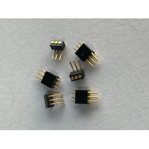 1.27mm 3pin Right Angle Dip Type Brass Spring Loaded Magnetic Pogo Pin Connector