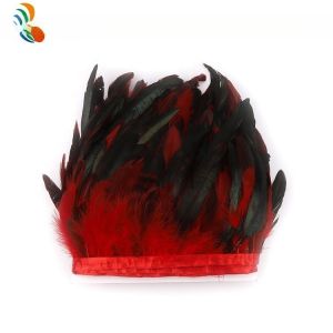 Event Party Supplies Rooster Coque Feather Fringe Trim with Satin Ribbon