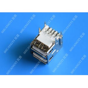 Type A Female USB Charging Connector , Lightweight 8 Pin Dual USB 2.0 Connector