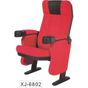 Moveable Armrest Audience Seating Chairs Flame Retardant Fabric ISO