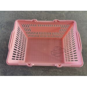 Pink Lightweight HDPP Double Handle Retail Shopping Baskets Easy To Carry