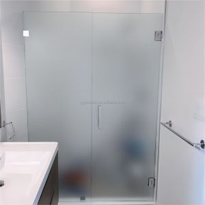 QJY20240308-01 Edge Frosted Glass for Hotel Shower Enclosure Partition
