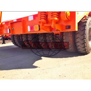 2x2 50 T Low Loader Semi Trailer , 2 Line Four Axle Heavy Duty Low Bed Trailers