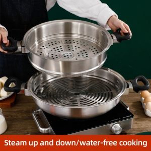 3 Layer Stackable Steamer Pot 304 Stainless Steel With Lid