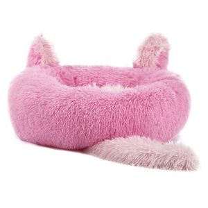 China Manufacture Colorful Cute Rabbit Ears Warm Winter Round Pet Dog Cat Bed Sofa For Pets on sale