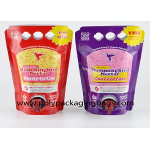 Double Bottom 1.5L 3L 5L Aluminum Foil Spouted Pouches Packaging Bags With Spigot
