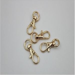 Factory custom zinc alloy light gold metal fish mouth trigger round eye bolt
