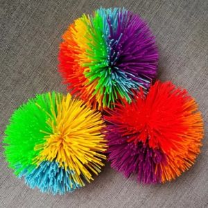 Colorful Monkey Stress Ball Silicone Fluffy Ball Stringy Silicone Koosh Ball
