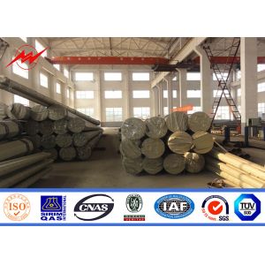 ASTM A123 220KV 12M Multi Side Bitumen Galvanised Steel Poles For Power